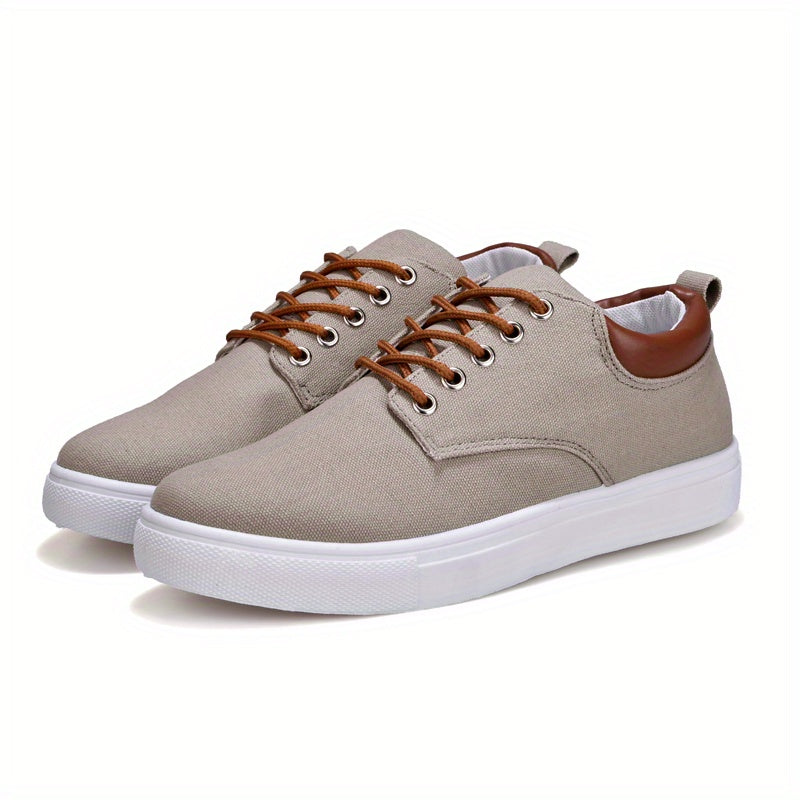 Fashion Canvas Lace-Up Skate Shoes, Comfortable Sneakers