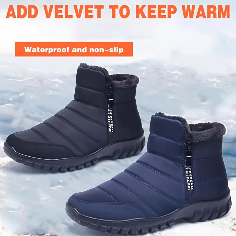 Waterproof Snow Boots, Warm Fleece Cozy Outdoor Hiking