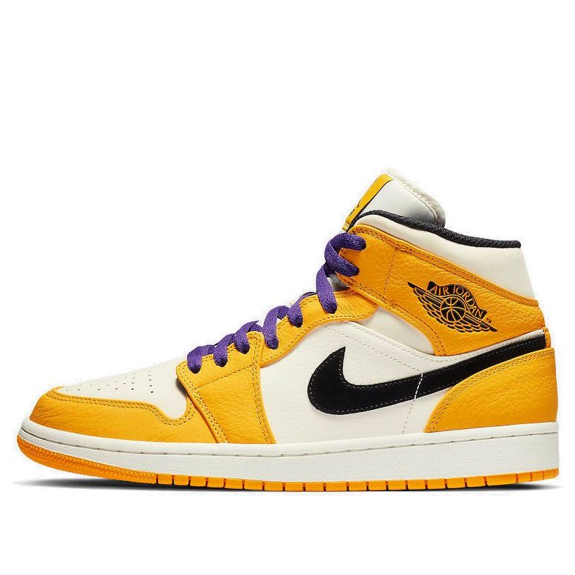 Air Jordan 1 Mid 'Lakers Gold'  852542-700 Classic Sneakers